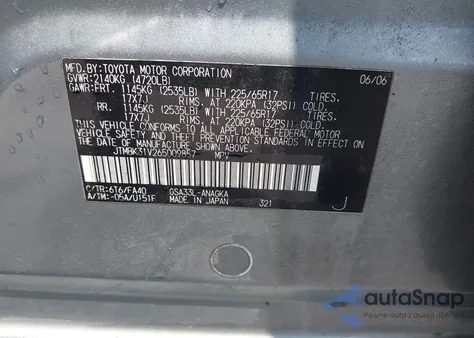 2006 Toyota Rav4 Limited V6 z USA, uszkodzony, nr VIN JTMBK31V265009857